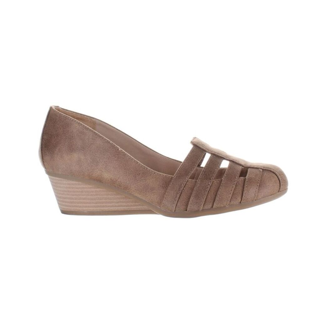 Dr. Scholl's Taupe Suede Low Wedge Heels